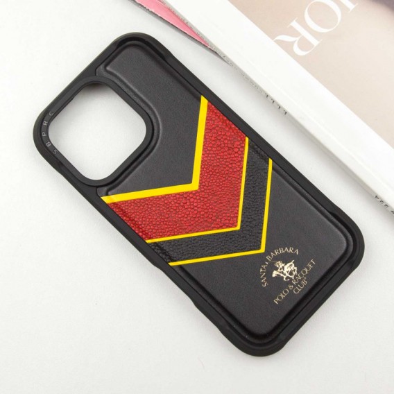 Кожаный чехол Polo Santa Barbara Barton для Apple iPhone 16 Pro Max (6.9"), Black / Yellow