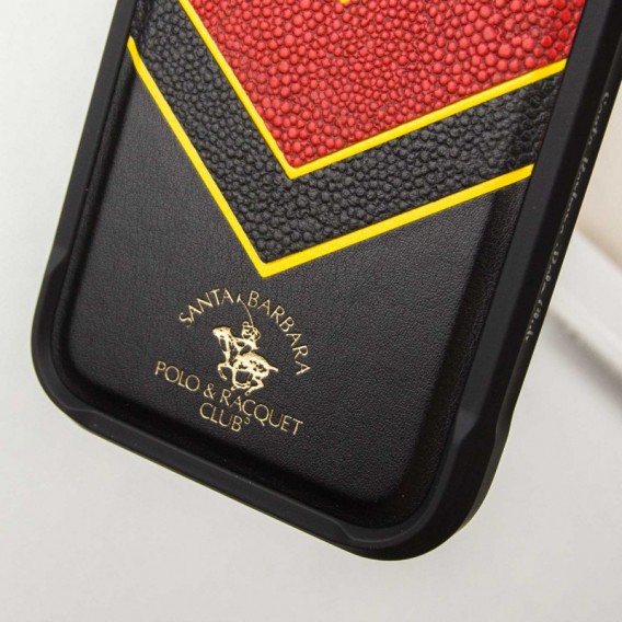 Кожаный чехол Polo Santa Barbara Barton для Apple iPhone 16 Pro Max (6.9"), Black / Yellow
