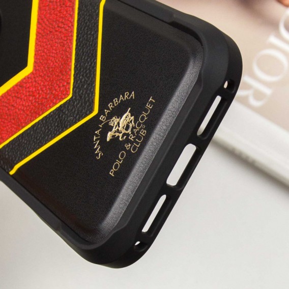 Кожаный чехол Polo Santa Barbara Barton для Apple iPhone 16 Pro Max (6.9"), Black / Yellow