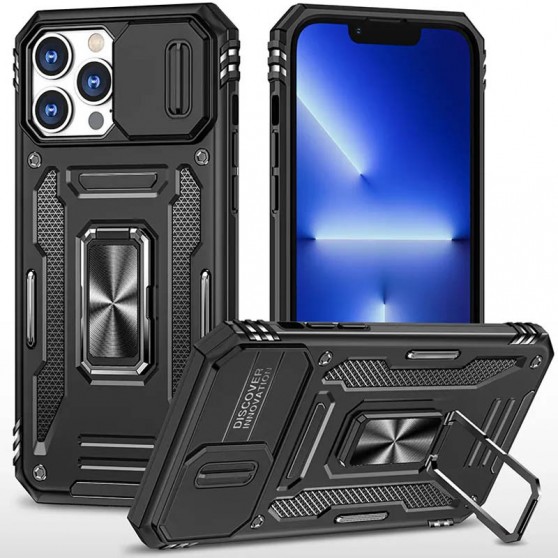 Ударопрочный чехол Camshield Army Ring для Apple iPhone 13 Pro Max (6.7") Черный / Black