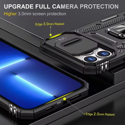 Ударостійкий чохол Camshield Army Ring для Apple iPhone 13 Pro Max (6.7") Чорний / Black - зображення 1 
