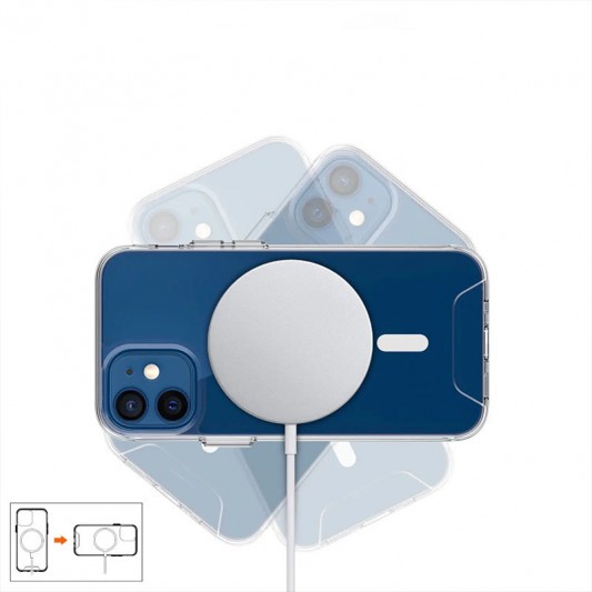 Чехол TPU Space Case with MagSafe для Apple iPhone 11 (6.1") Прозрачный - изображение 1