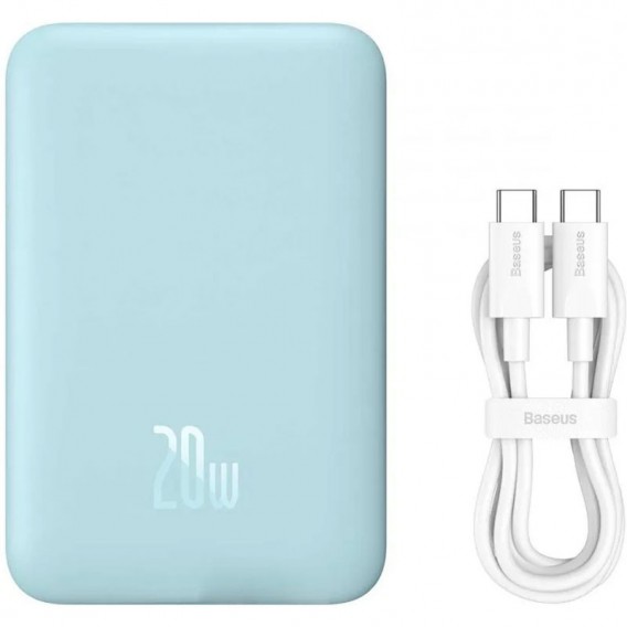 Портативное ЗУ Power Bank Baseus Magnetic Mini OS 20W c БЗУ 10000 mAh (PPCX110105), Blue