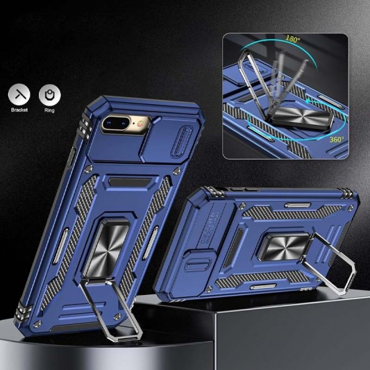 Ударостійкий чохол Camshield Army Ring для Apple iPhone 7 plus / 8 plus (5.5") Синій / Navy - зображення 3 