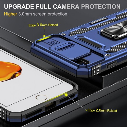 Ударостійкий чохол Camshield Army Ring для Apple iPhone 7 plus / 8 plus (5.5") Синій / Navy - зображення 4 