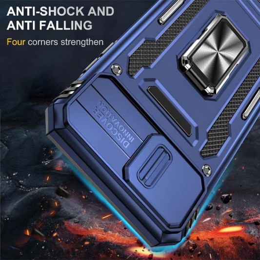 Ударостійкий чохол Camshield Army Ring для Apple iPhone 7 plus / 8 plus (5.5") Синій / Navy - зображення 5 