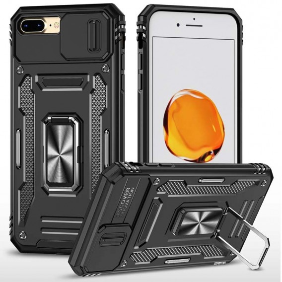 Удароміцний чохол Camshield Army Ring для Apple iPhone 7 plus / 8 plus (5.5"), Чорний / Black