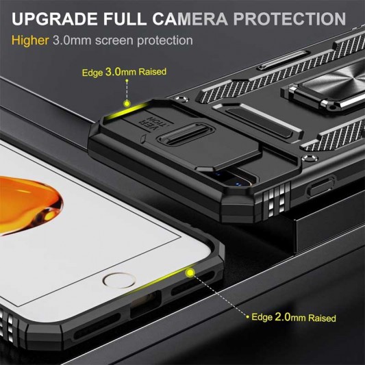 Ударостійкий чохол Camshield Army Ring для Apple iPhone 7 plus / 8 plus (5.5") Чорний / Black - зображення 3 