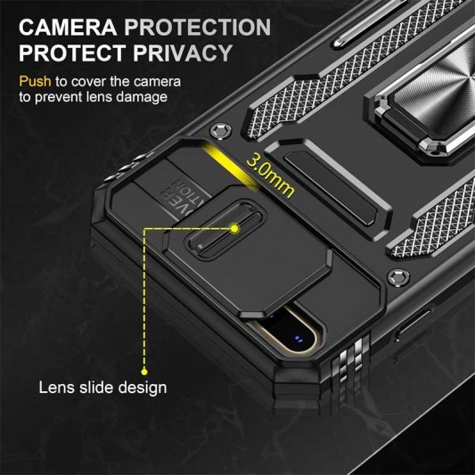 Ударостійкий чохол Camshield Army Ring для Apple iPhone 7 plus / 8 plus (5.5") Чорний / Black - зображення 4 