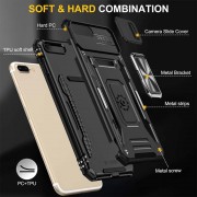 Удароміцний чохол Camshield Army Ring для Apple iPhone 7 plus / 8 plus (5.5"), Чорний / Black