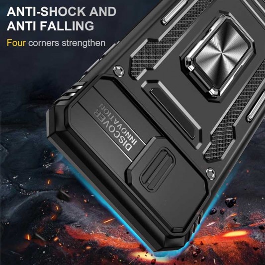 Ударостійкий чохол Camshield Army Ring для Apple iPhone 7 plus / 8 plus (5.5") Чорний / Black - зображення 6 