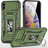 Ударопрочный чехол Camshield Army Ring для Apple iPhone X / XS (5.8 дюйма) Оливковый / Army Green
