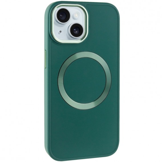 TPU чохол Bonbon Metal Style with MagSafe для Apple iPhone 15 (6.1"), Зелений / Pine green