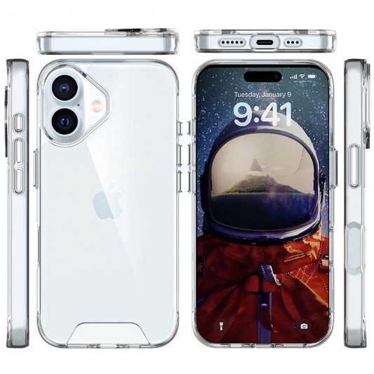 Чехол TPU Space Case transparent для Apple iPhone 16 Plus (6.7") Прозрачный - изображение 2