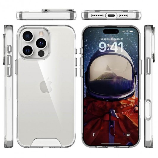 Чехол TPU Space Case transparent для Apple iPhone 16 Pro (6.3") Прозрачный - изображение 2