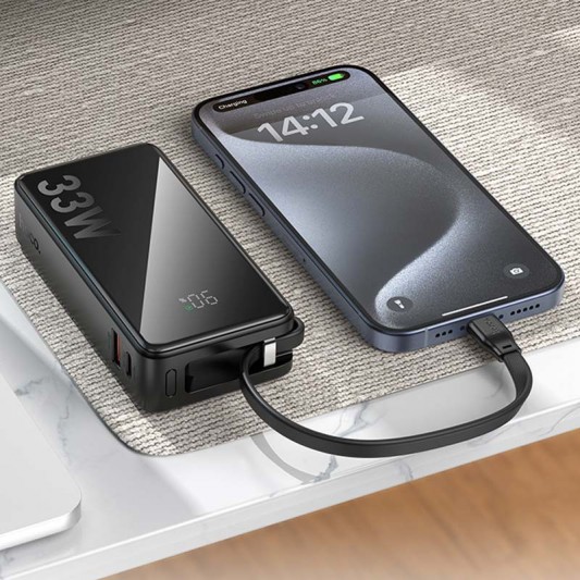 Портативний ЗП Power Bank Hoco Q27A Jewel 22.5W+PD33W 10000 mAh, Black - зображення 3 