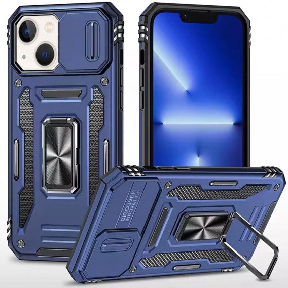 Удароміцний чохол Camshield Army Ring для iPhone 13 (6.1"), Синій / Navy