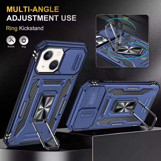 Ударостійкий чохол Camshield Army Ring для Apple iPhone 13 (6.1") Синій / Navy - зображення 2 