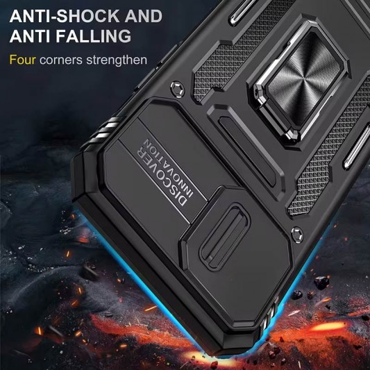 Ударопрочный чехол Camshield Army Ring для Apple iPhone 13 (6.1") Черный / Black - изображение 1