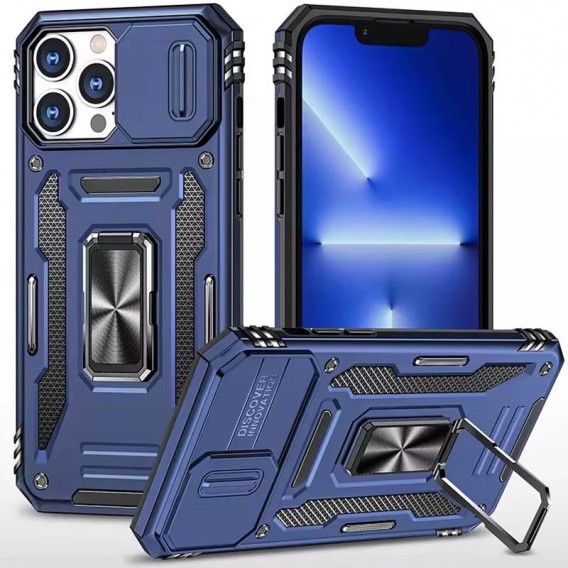 Удароміцний чохол Camshield Army Ring для iPhone 13 Pro (6.1"), Синій / Navy