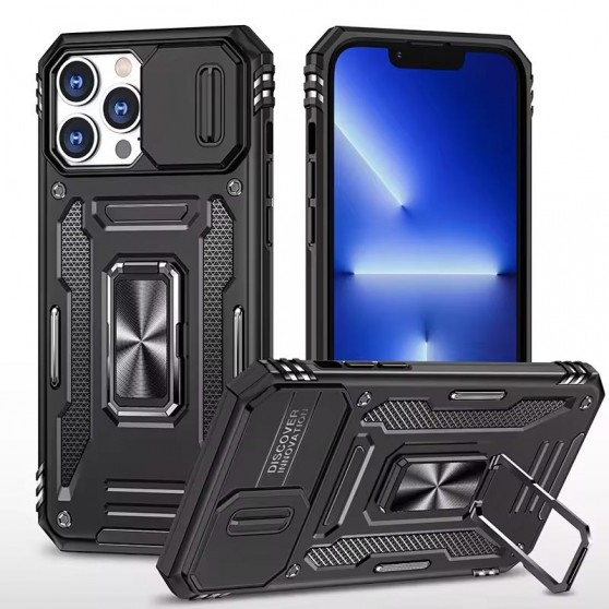 Ударостійкий чохол Camshield Army Ring для Apple iPhone 13 Pro (6.1") Чорний / Black