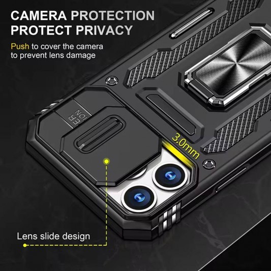 Ударостійкий чохол Camshield Army Ring для Apple iPhone 13 Pro (6.1") Чорний / Black - зображення 5 