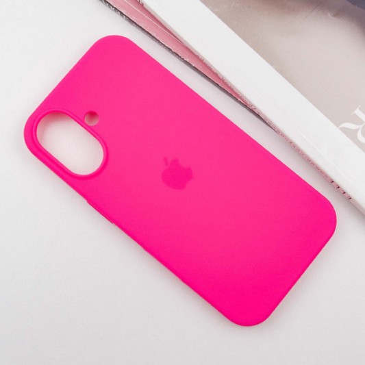 Чехол Silicone Case Full Protective (AA) для Apple iPhone 16 (6.1") Розовый / Barbie pink - изображение 1