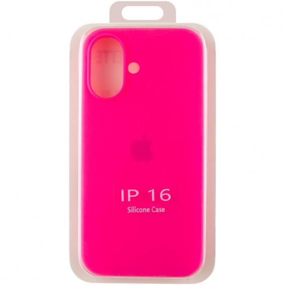 Чехол Silicone Case Full Protective (AA) для Apple iPhone 16 (6.1"), Розовый / Barbie pink