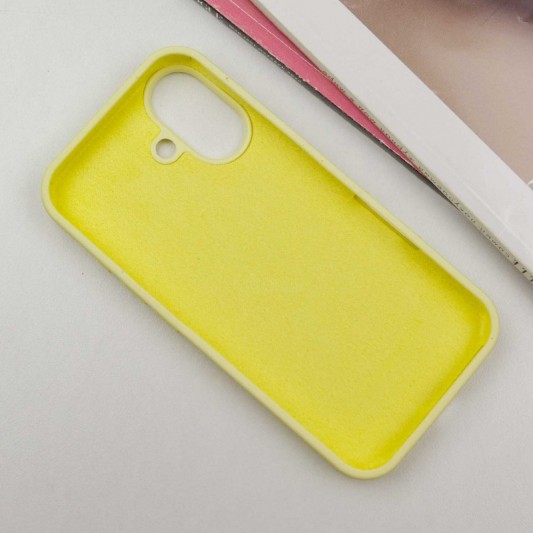Чехол Silicone Case Full Protective (AA) для Apple iPhone 16 (6.1") Желтый / Mellow Yellow - изображение 2