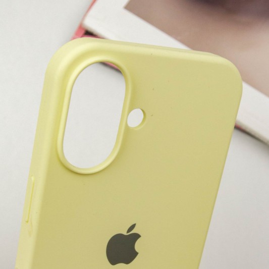 Чехол Silicone Case Full Protective (AA) для Apple iPhone 16 (6.1") Желтый / Mellow Yellow - изображение 4