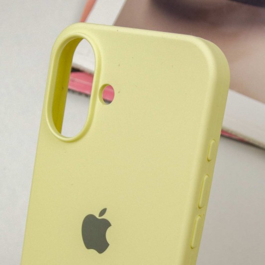 Чехол Silicone Case Full Protective (AA) для Apple iPhone 16 (6.1") Желтый / Mellow Yellow - изображение 5