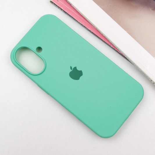 Чехол Silicone Case Full Protective (AA) для Apple iPhone 16 (6.1") Бирюзовый / Marine Green - изображение 1