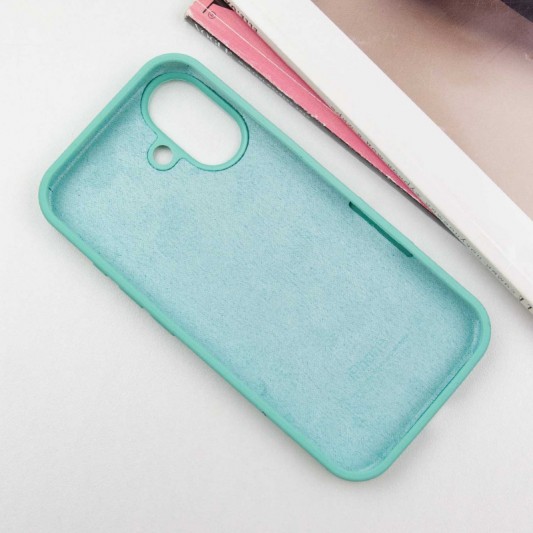 Чехол Silicone Case Full Protective (AA) для Apple iPhone 16 (6.1") Бирюзовый / Marine Green - изображение 2