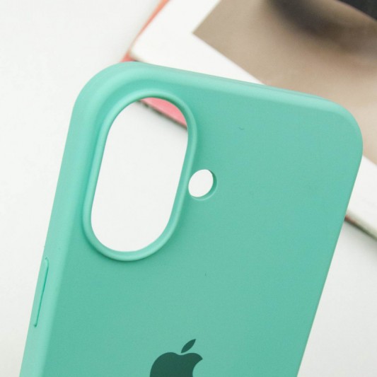 Чехол Silicone Case Full Protective (AA) для Apple iPhone 16 (6.1") Бирюзовый / Marine Green - изображение 4