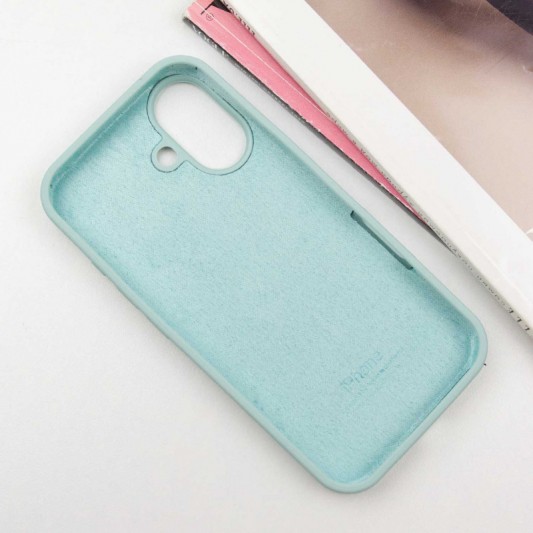 Чехол Silicone Case Full Protective (AA) для Apple iPhone 16 (6.1") Бирюзовый / Beryl - изображение 2