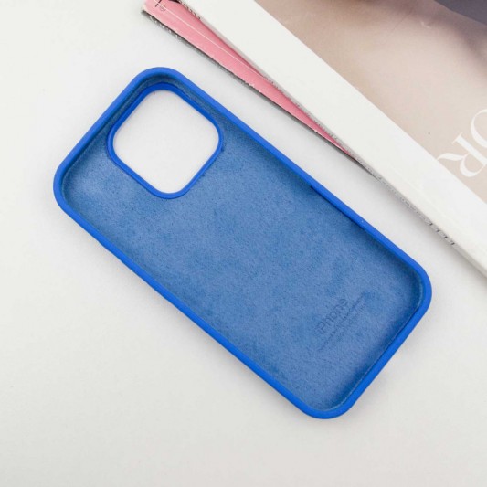 Чохол Silicone Case Full Protective (AA) для Apple iPhone 16 Pro (6.3") Синій / Capri Blue - зображення 2 