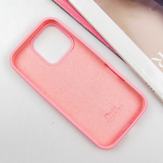 Чехол Silicone Case Full Protective (AA) для Apple iPhone 16 Pro (6.3") Розовый / Light pink - изображение 2