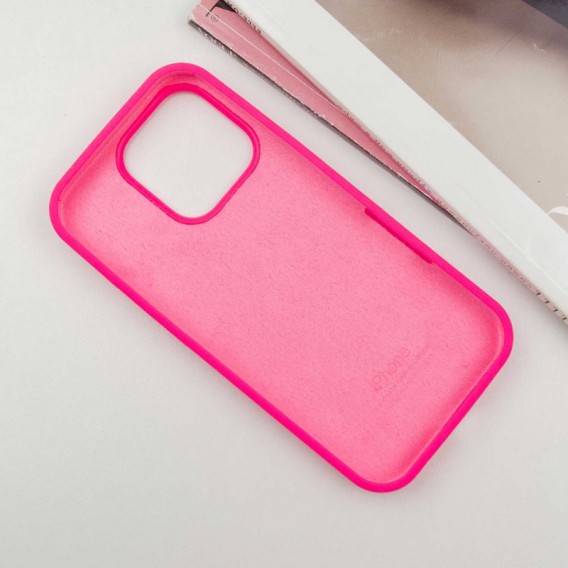 Чохол Silicone Case Full Protective (AA) Apple iPhone 16 Pro (6.3"), Рожевий / Barbie pink