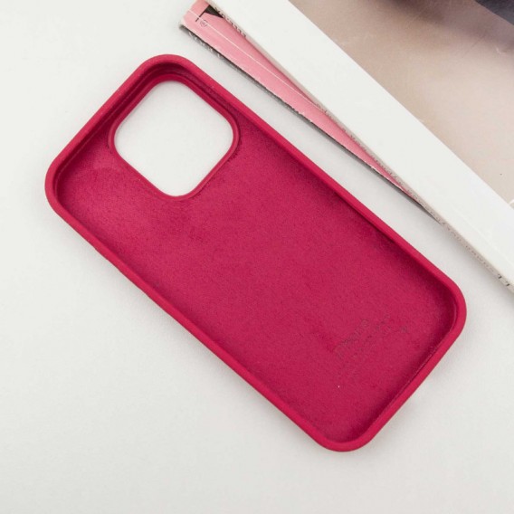 Чехол Silicone Case Full Protective (AA) для Apple iPhone 16 Pro (6.3"), Красный / Rose Red