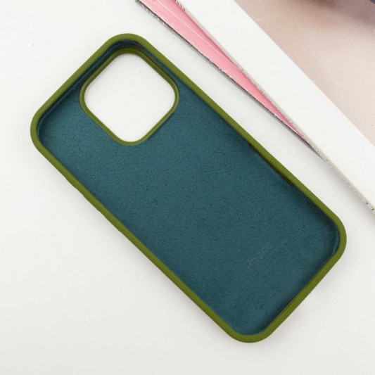 Чохол Silicone Case Full Protective (AA) для Apple iPhone 16 Pro (6.3") Зелений / Dark Olive - зображення 2 