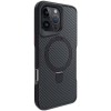 TPU+PC чохол Metal Buttons with MagSafe Carbon Ring для Apple iPhone 16 Pro Max (6.9"), Чорний
