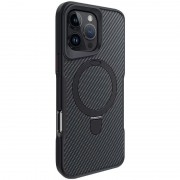 TPU+PC чохол Metal Buttons with MagSafe Carbon Ring для Apple iPhone 16 Pro Max (6.9") Чорний