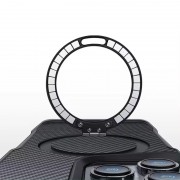TPU+PC чохол Metal Buttons with MagSafe Carbon Ring для Apple iPhone 16 Pro Max (6.9"), Чорний