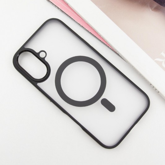 TPU+PC чехол Blueo Skin Friendly Frosted with MagSafe для Apple iPhone 16 (6.1") Черный - изображение 1