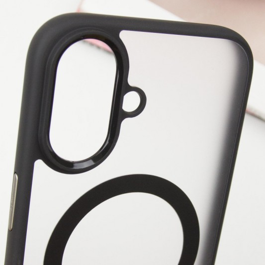 TPU+PC чехол Blueo Skin Friendly Frosted with MagSafe для Apple iPhone 16 (6.1") Черный - изображение 4