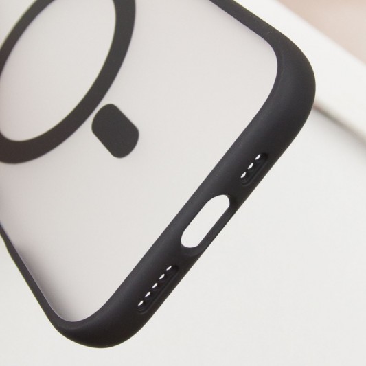 TPU+PC чехол Blueo Skin Friendly Frosted with MagSafe для Apple iPhone 16 (6.1") Черный - изображение 5