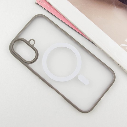 TPU+PC чохол Blueo Skin Friendly Frosted with MagSafe для Apple iPhone 16 (6.1") Сірий - зображення 1 