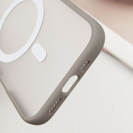 TPU+PC чохол Blueo Skin Friendly Frosted with MagSafe для Apple iPhone 16 (6.1") Сірий - зображення 5 
