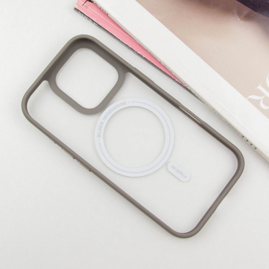 TPU+PC чохол Blueo Skin Friendly Frosted with MagSafe для Apple iPhone 16 Pro (6.3") Сірий - зображення 2 