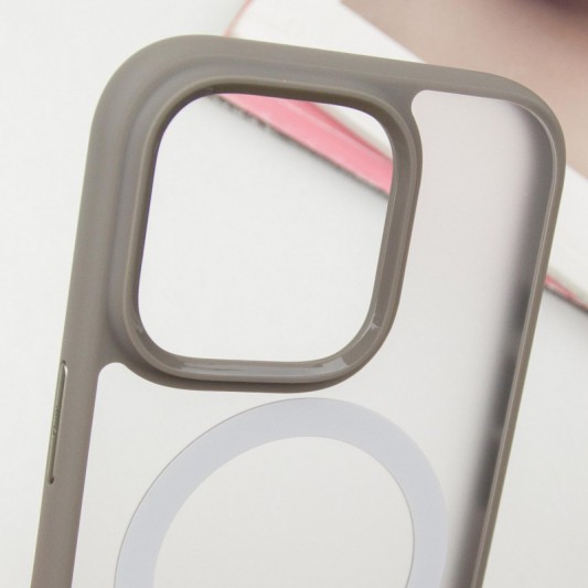 TPU+PC чохол Blueo Skin Friendly Frosted with MagSafe для Apple iPhone 16 Pro (6.3") Сірий - зображення 3 